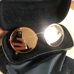 Chanel Limited Edition Rose Gold Round Sunglasses